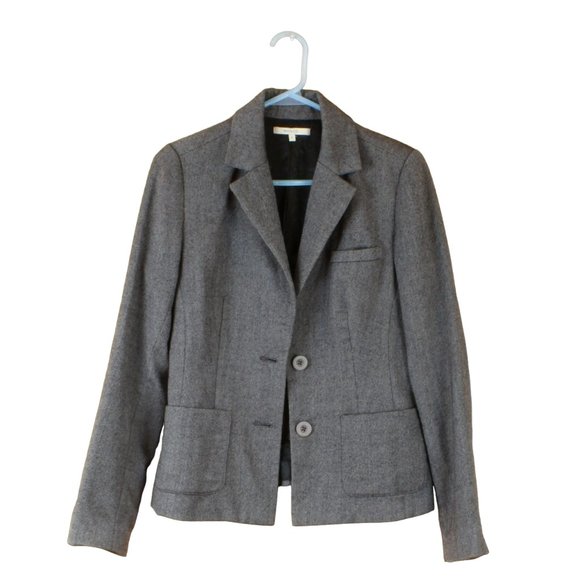 RW&CO Wool 2 Piece Pant Suit Grey Size 6 Waist Jacket Slacks Straight Leg - Picture 2 of 10